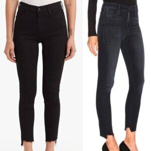 Mother The Stunner Zip Skinny High Rise Ankle Step Fray Jeans 29 Not Guilty Wash